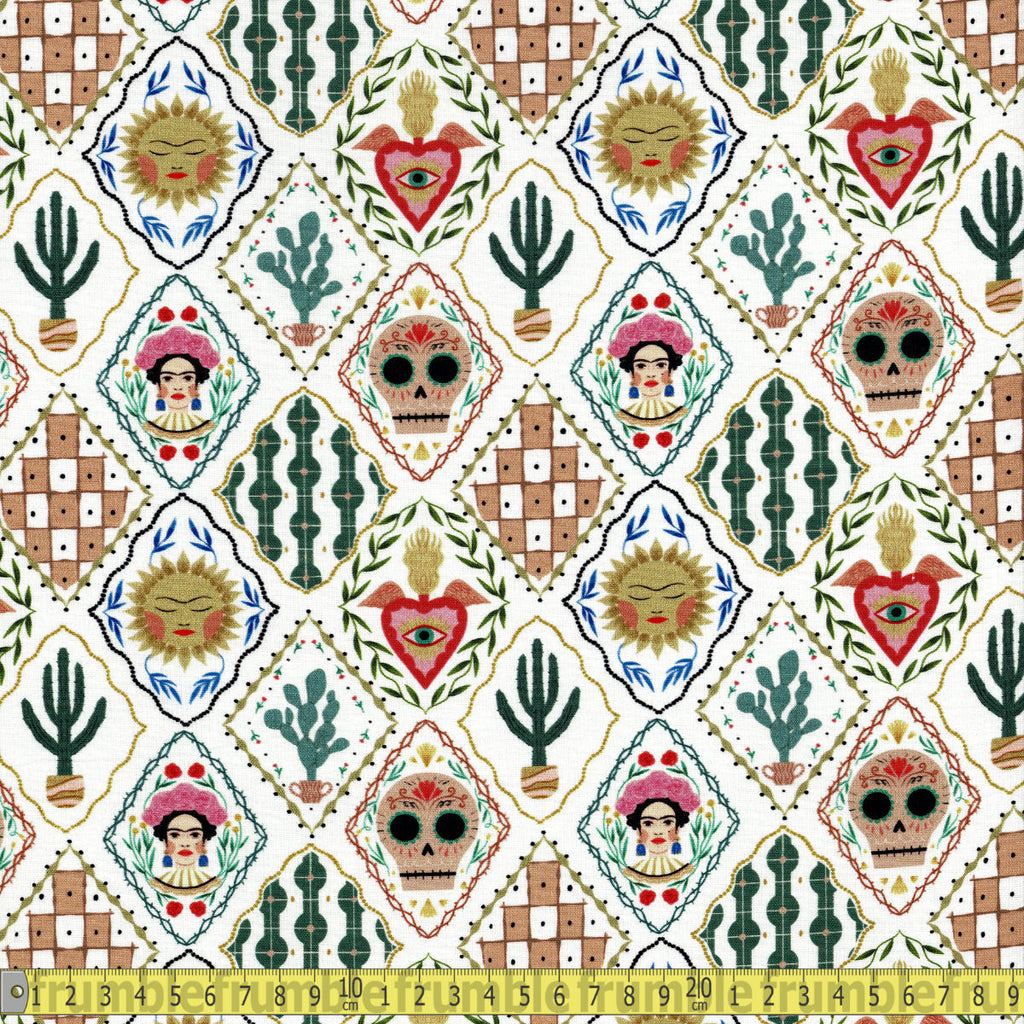 Dear Stella Fabric - Viva La Vida - Main White Sewing and Dressmaking Fabric