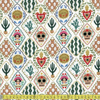 Dear Stella Fabric - Viva La Vida - Main White Sewing and Dressmaking Fabric