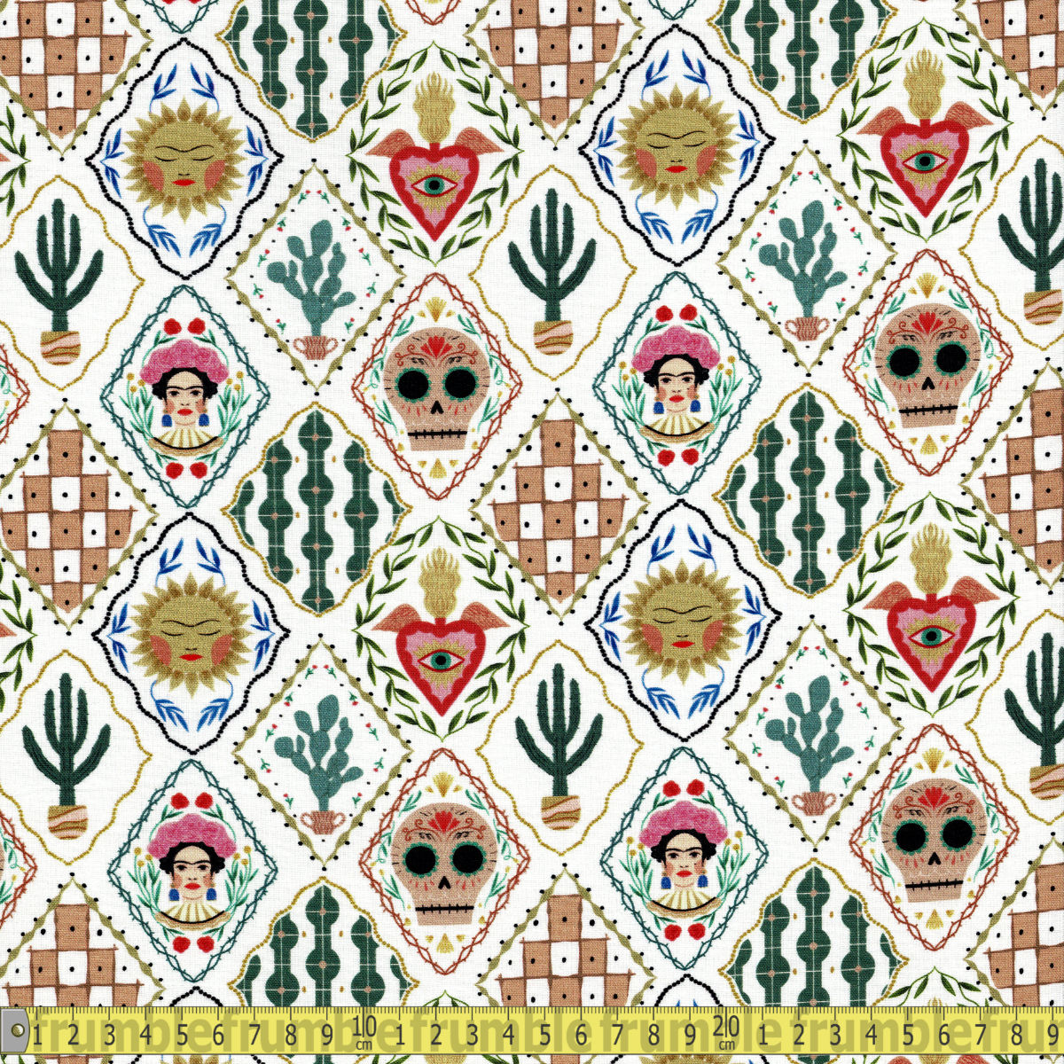 Dear Stella Fabric - Viva La Vida - Main White Sewing and Dressmaking Fabric