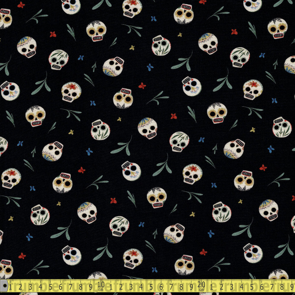 Dear Stella Fabric - Viva La Vida - Skulls Midnight Sewing and Dressmaking Fabric