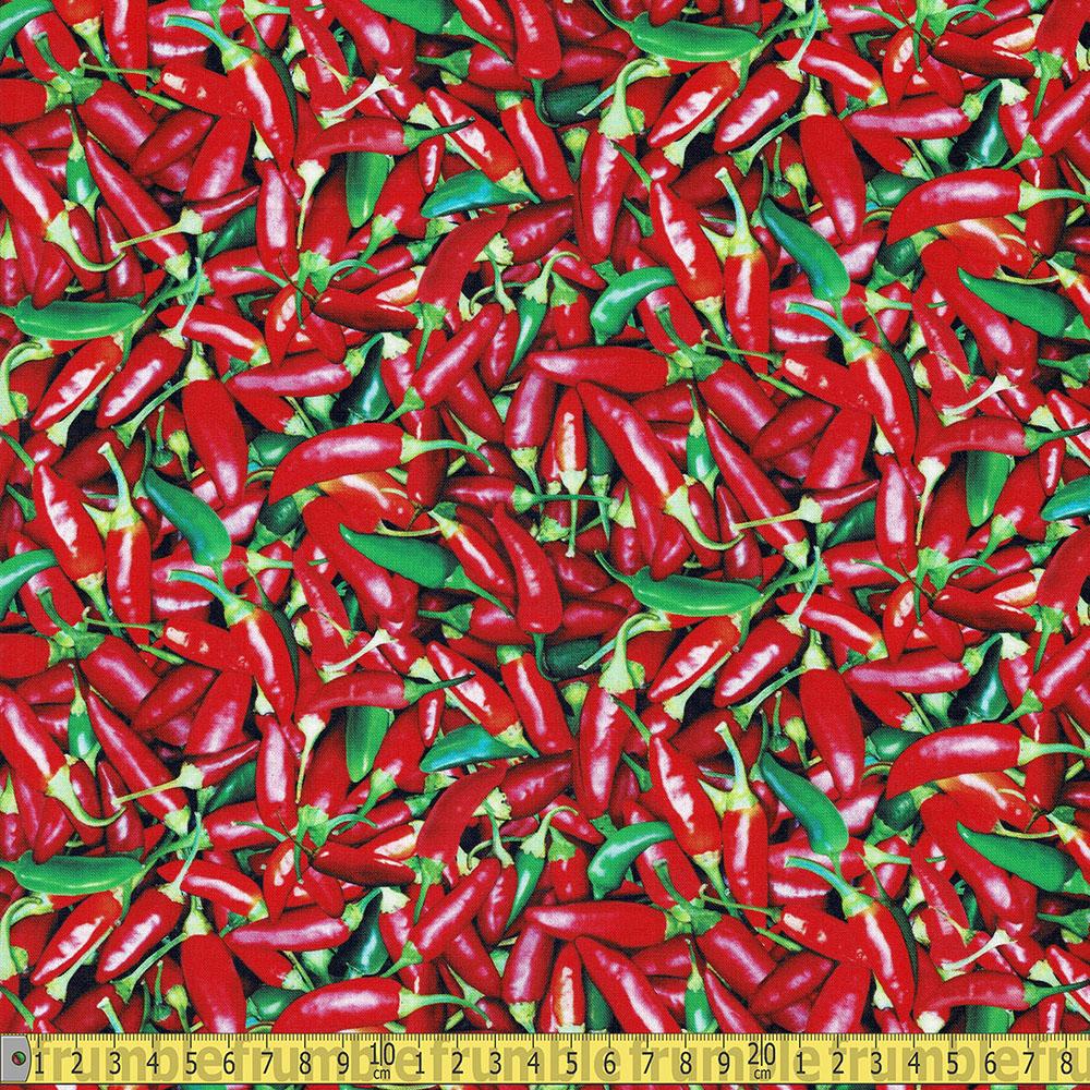 Elizabeth Studio - Food Festival - Chillis Red Sewing and Dressmaking Fabric