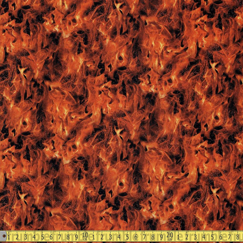 Elizabeths Studio - Under Fire - Flames Gold Sewing Fabric