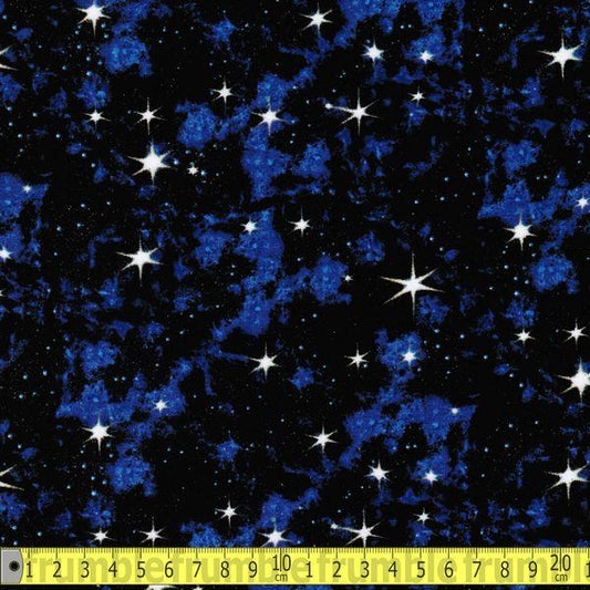 In Space Galaxy Stars Blue - Frumble Fabrics