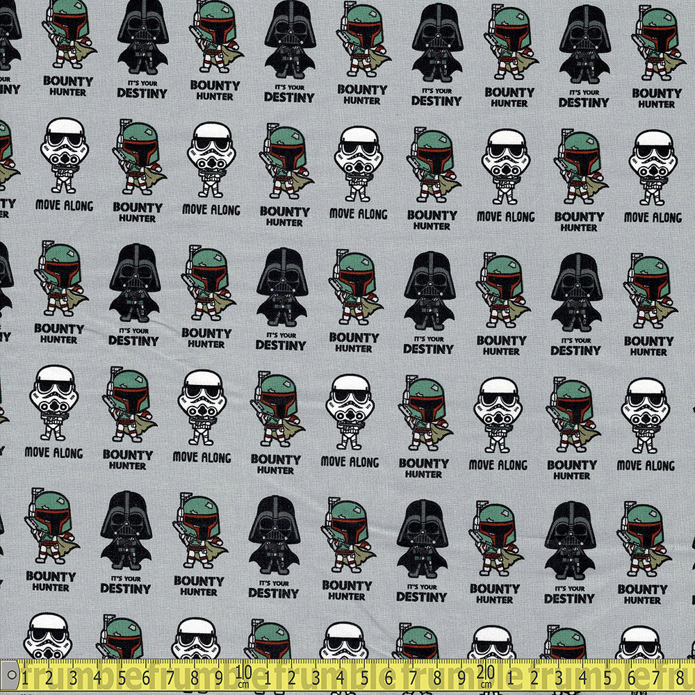 Eugene Textiles - Star Wars - Imperial Quotes Grey Sewing and Dressmaking Fabric