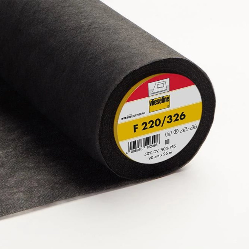 F220-326 Black Light Fusible Interlining (Per Metre) - Frumble Fabrics