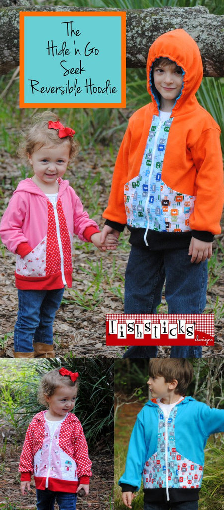 Fishsticks Designs - Hide N Go Seek Reversible Hoodlie (Childrens) - Frumble Fabrics