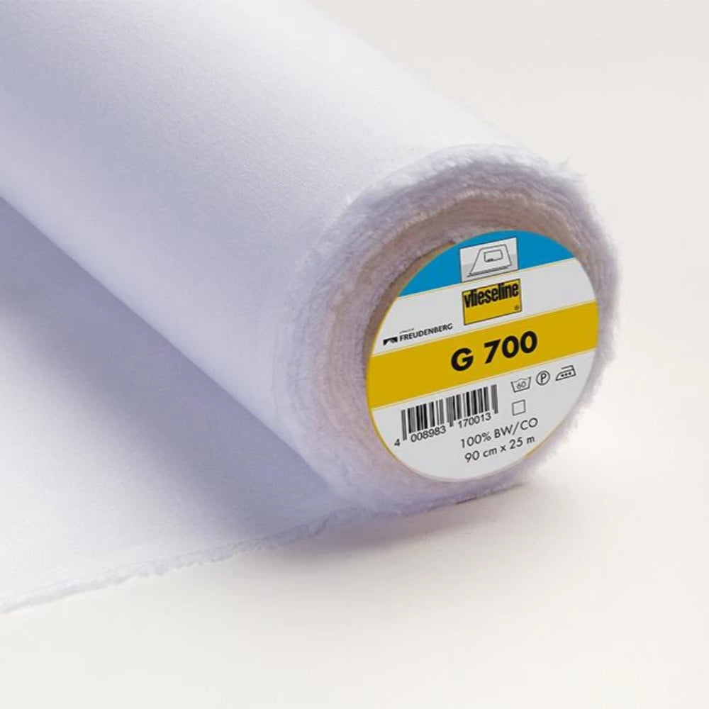 G700 White Woven Cotton Iron On Interlining (Per Metre) - Frumble Fabrics