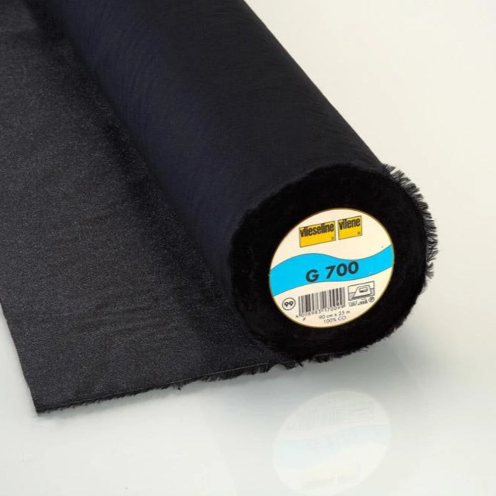 G700 Black Woven Cotton Iron On Interlining (Per Metre) - Frumble Fabrics