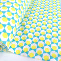 Geometric Hexagon - GOTS Printed Jersey - Bright Blue Sewing and Dressmaking Fabric