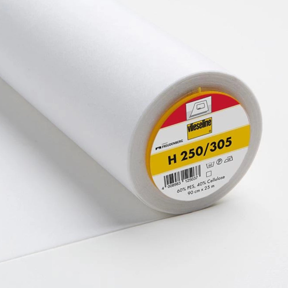 H250-305 White Medium Fusible Interlining (Per Metre) - Frumble Fabrics