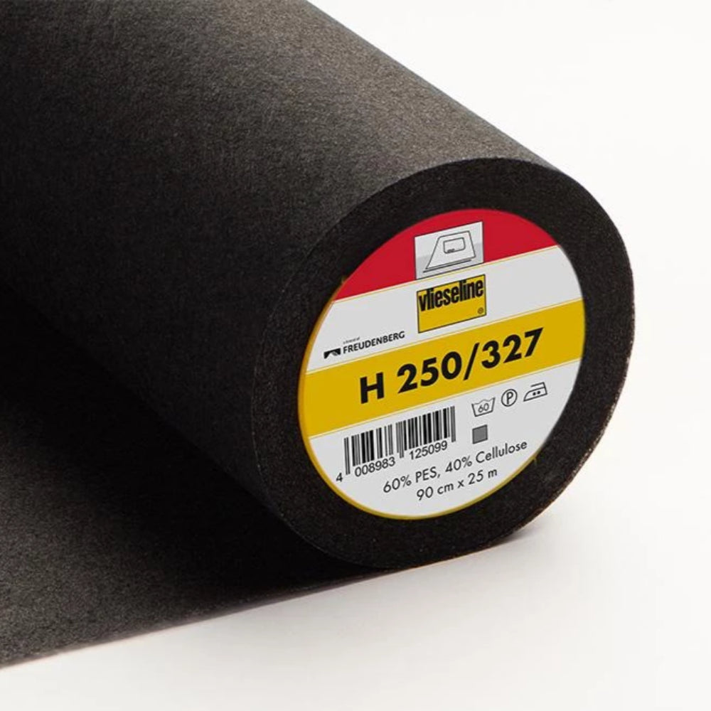 H250-327 Black Medium Fusible Interlining (Per Metre) - Frumble Fabrics
