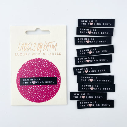 10 x Woven Labels - KATM  Kylie And The Machine Labels - Sewing Is The F'King Best