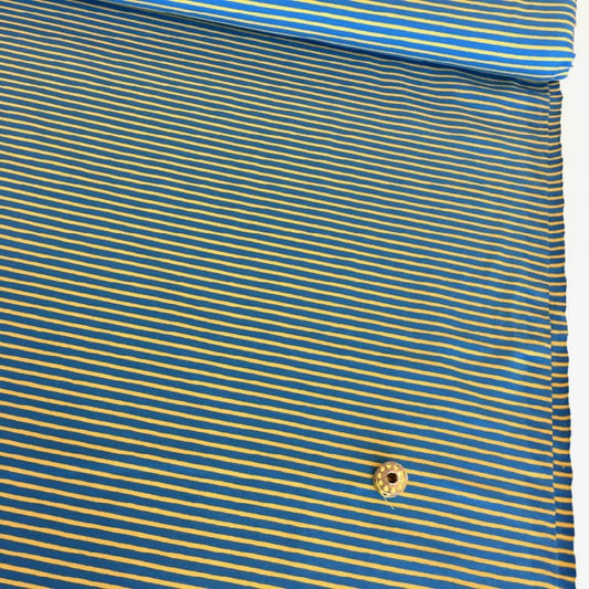 Yellow On Turquoise Premium Striped Jersey - Frumble Fabrics