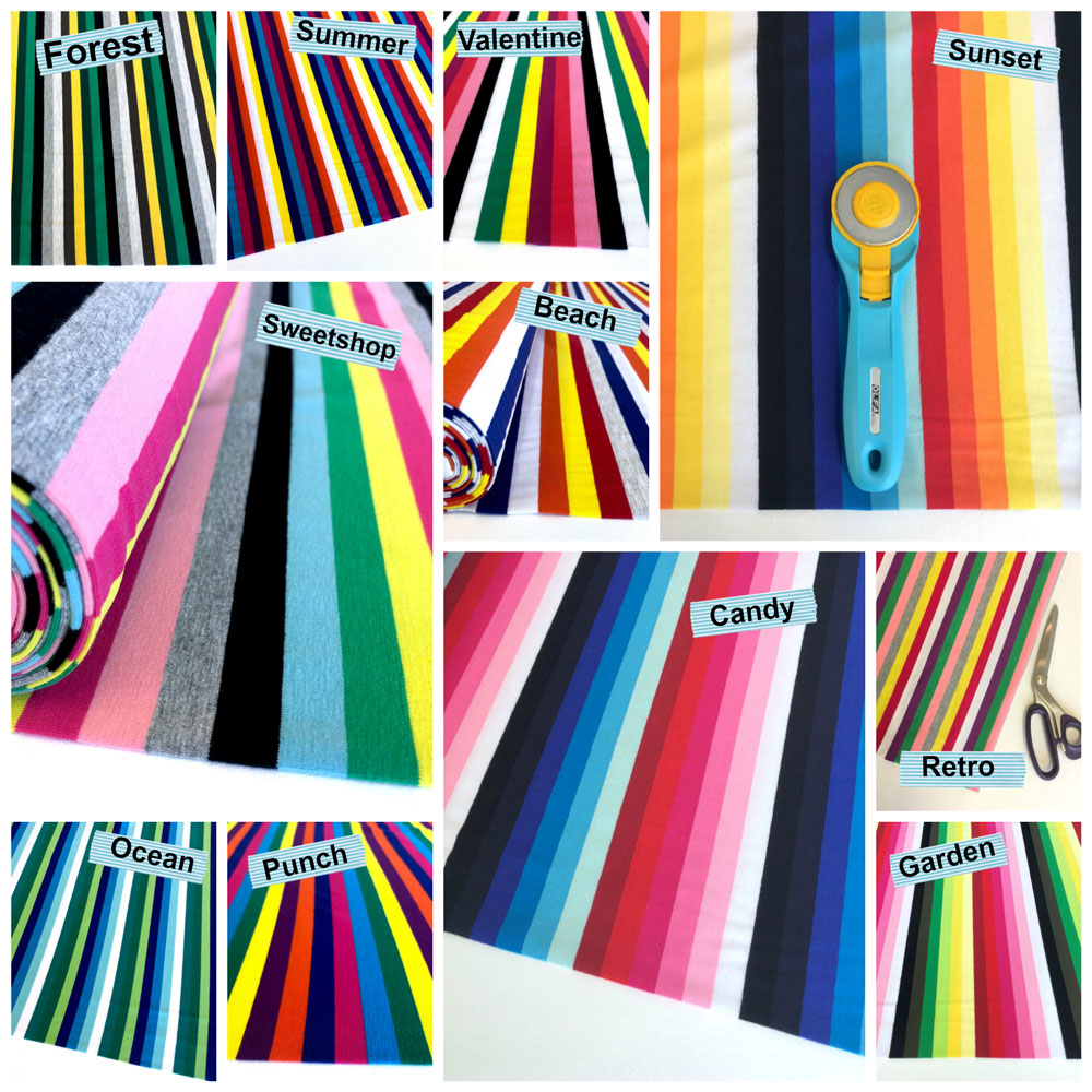 Garden Rainbow Stripe Yarn Dyed Jersey - Frumble Fabrics