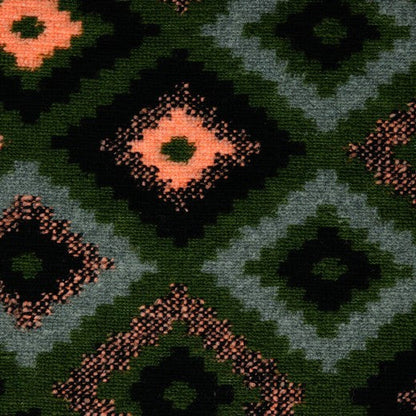 Jumbo Azrec - Wooly Knitted Jacquard - Dark Green Sewing and Dressmaking Fabric