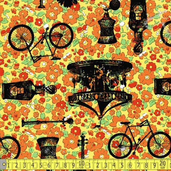 Trefle Vintage Stamp Yellow - Frumble Fabrics