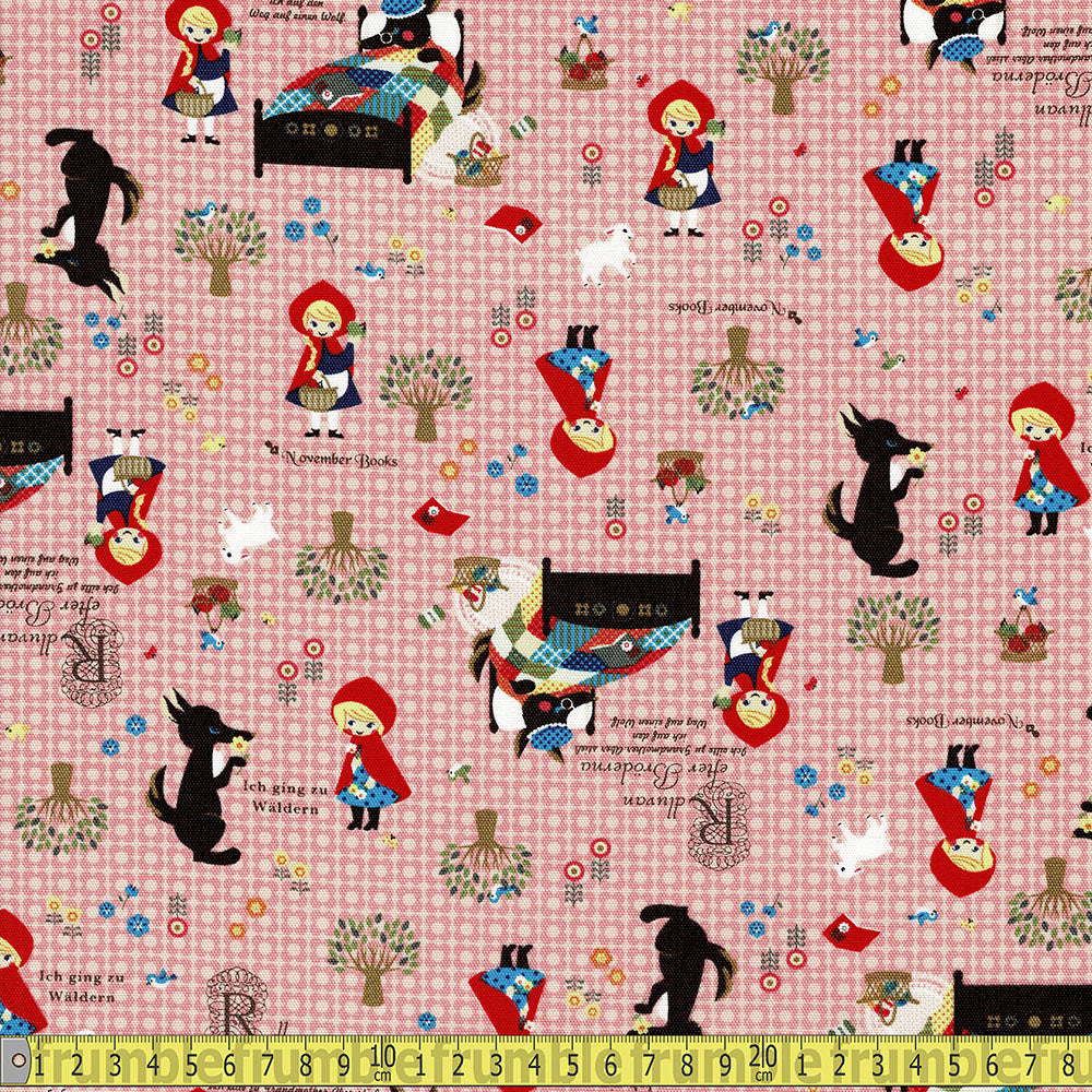 Kokka Japan - Little Red Riding Hood - Pink Sewing and Dressmaking Fabric