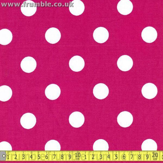 Large 20mm Polka Dot Cerise (Per Metre) - Frumble Fabrics