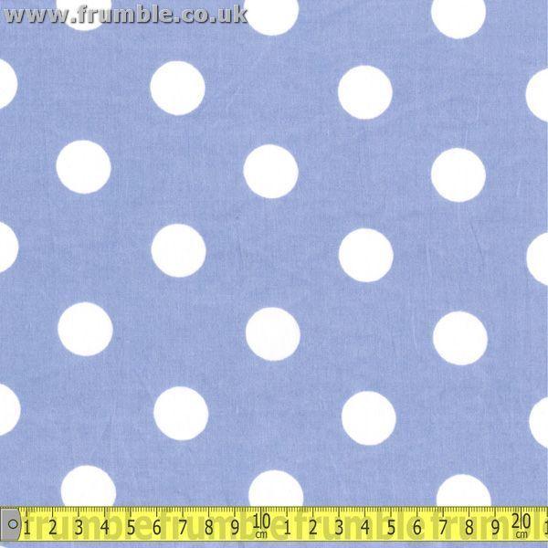 Large 20mm Polka Dot Pale Blue (Per Metre) - Frumble Fabrics