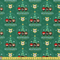 Licensed Christmas - Harry Potter Hogwarts Holiday - Green Sewing and Dressmaking Fabric