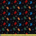 Licensed Christmas - Harry Potter Snowflake House - Black Sewing and Dressmaking Fabric