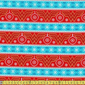 Licensed Christmas - Wonder Woman Fair Isle - Aqua Sewing and Dressmaking Fabric