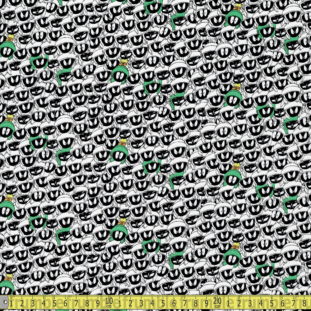 Looney Tunes Marvin The Martian - Korean Woven Fabric - Multi Sewing and Dressmaking Fabric