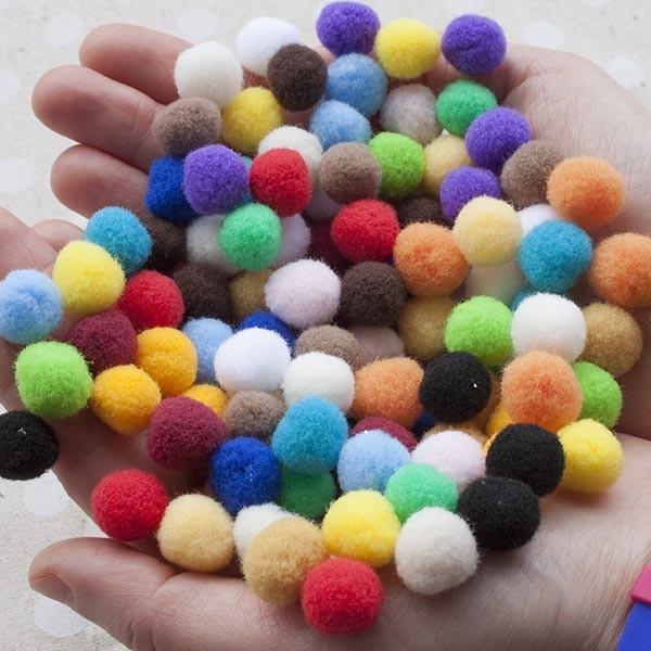 Medium Pom Pom Ball 100 Pack - Frumble Fabrics