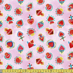 Michael Miller - La Vida Loca - Sacred Heart Pink Sewing and Dressmaking Fabric