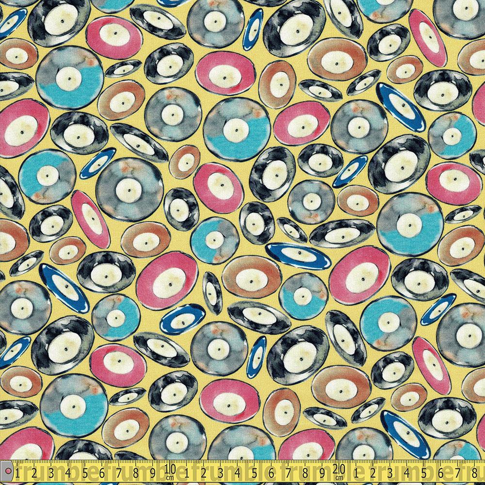 Michael Miller - Musical Cats - Vinyl Yellow Sewing and Dressmaking Fabric