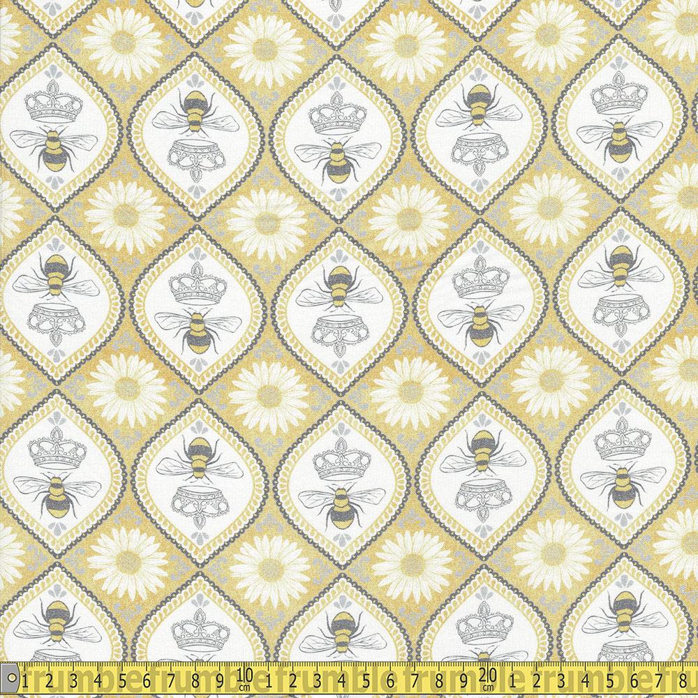 Michael Miller - Queen Bee by Diane Kappa - Hive Queen Yellow Sewing Fabric