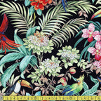 Michael Miller Fabric - Exotica - Rainforest Habitat Black Sewing and Dressmaking Fabric