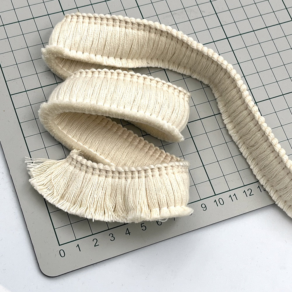 30mm Cotton Brush Ruche Fringe Trim