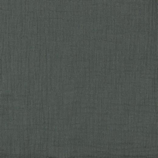 Organic Double Gauze - GOTS Muslin Solids - Graphite Grey Sewing and Dressmaking Fabric
