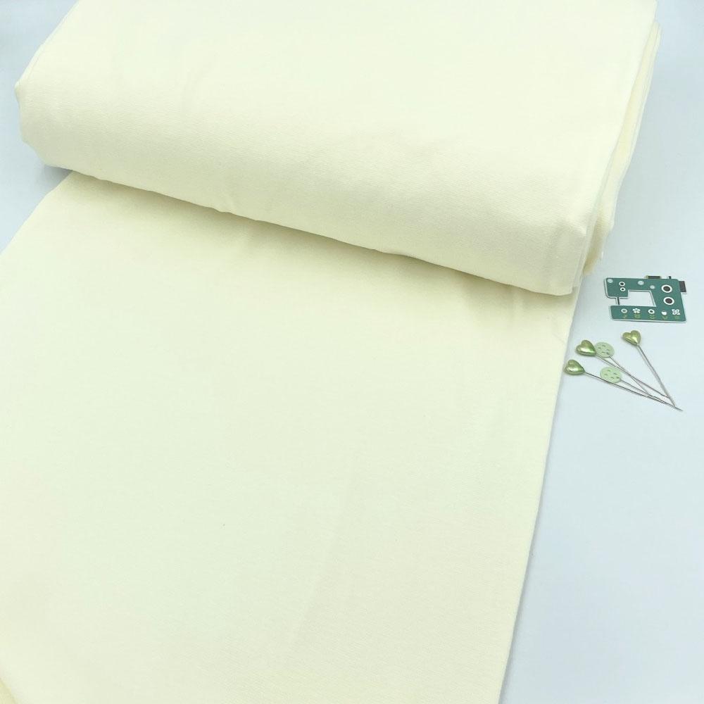 Organic GOTS - Plain Cotton Ribbing Tube - Natural Cream Sewing and Dressmaking Fabric