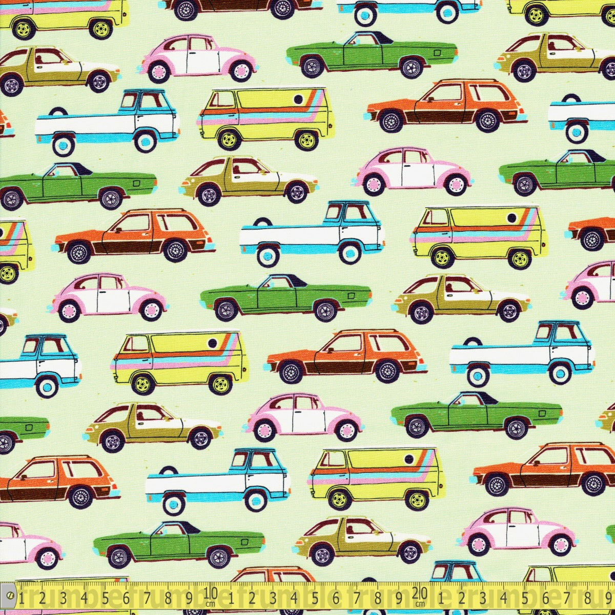 Paintbrush Studio - DRIVIN DOWN 9 Traffic Light Green - Sewing and Dressmaking Fabric