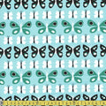 Paintbrush Studio - Flutter - Butterfly Rows Blue Sewing Fabric