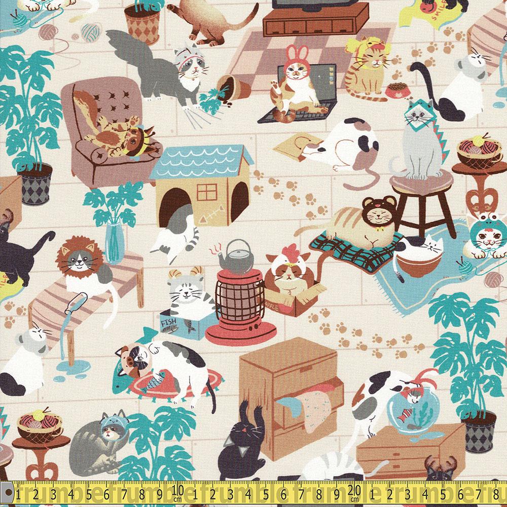 Paintbrush Studio - Hats For Cats - Cats In The House Sewing Fabric