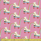 Paintbrush Studio - Let The Good Times Roll - Rainbow Skate Pink Sewing Fabric