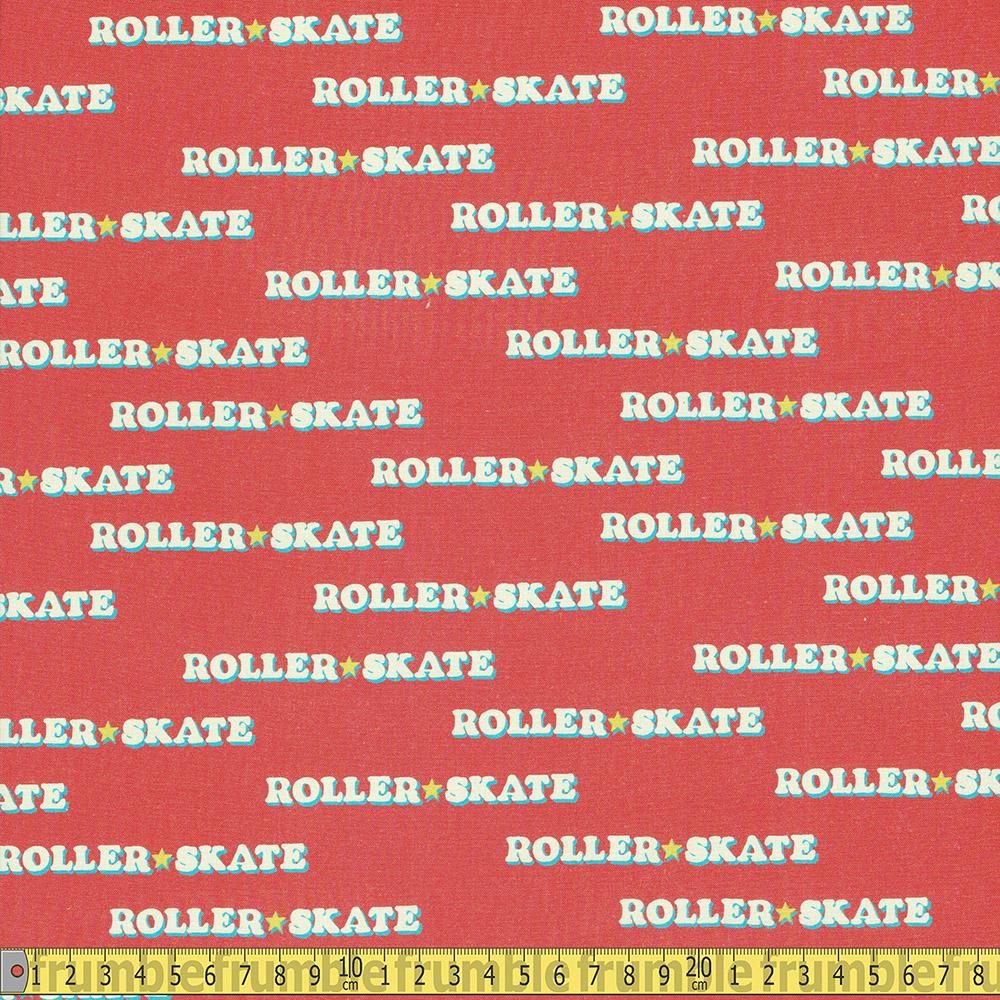 Paintbrush Studio - Let The Good Times Roll - Roller Skates Red Sewing and Dressmaking Fabric