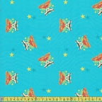 Paintbrush Studio - Let The Good Times Roll - Skate Emblem Blue Sewing and Dressmaking Fabric