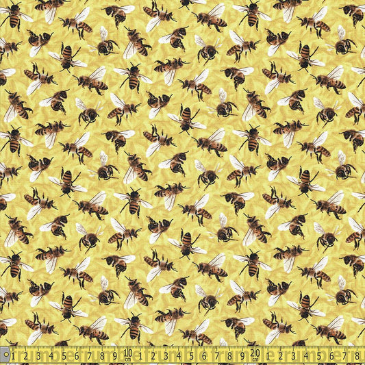 Frolicking Fields Honey Bees Yellow - Frumble Fabrics