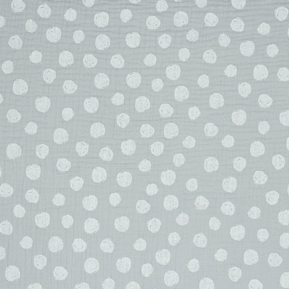 Painted Dots - GOTS Double Gauze - Light Grey Sewing and Dressmaking Fabric