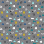 Pixel Game - GOTS Organic Printed Jersey - Grey Sewing and Dressmaking Fabric