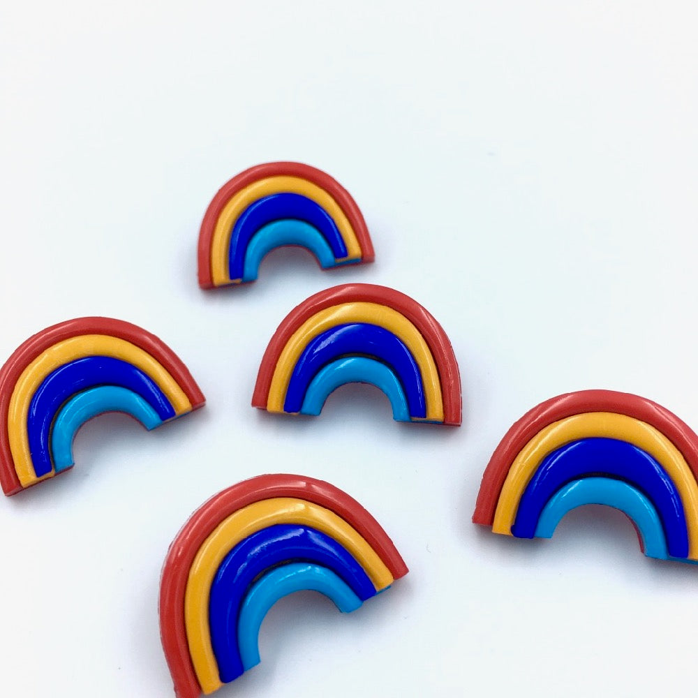 3D Rainbow Buttons 5 pack 25mm 1" - Frumble Fabrics