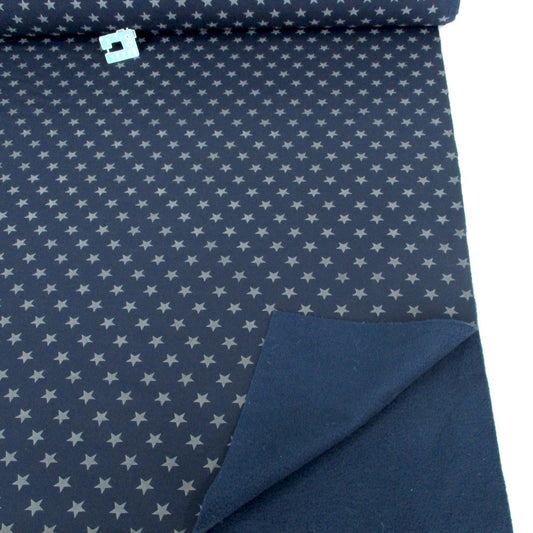 Reflective Stars - Softshell - Navy Sewing and Dressmaking Fabric