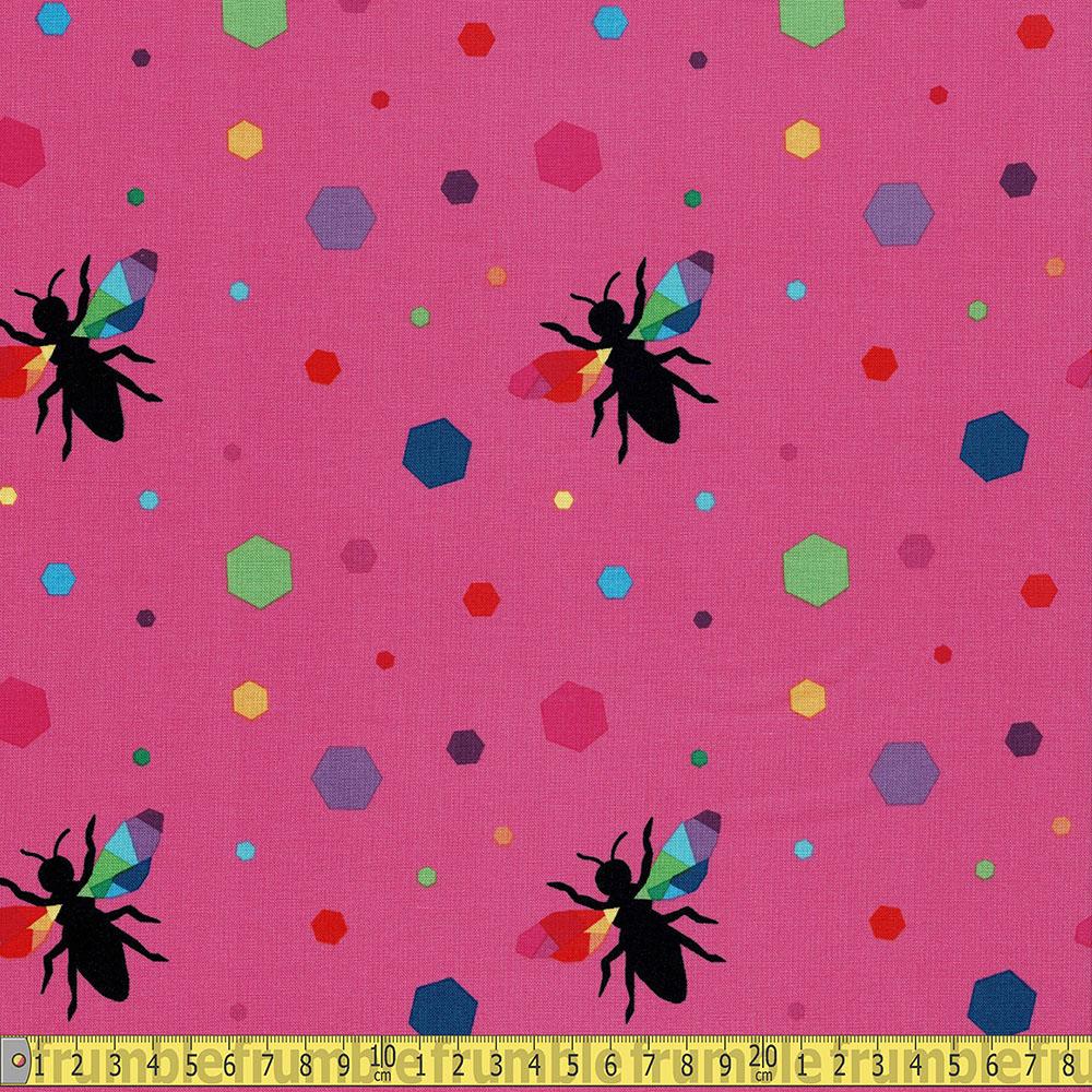 Riley Blake - Create - Bees and Hexagons Pink Sewing Fabric