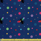 Riley Blake - Create - Rainbow Bumblebee Navy Sewing and Dressmaking Fabric