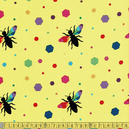 Riley Blake - Create - Rainbow Bumblebee Yellow Sewing and Dressmaking Fabric