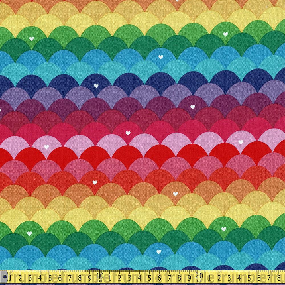 Riley Blake - Dream Rainbow Scales - Rainbow Sewing and Dressmaking Fabric